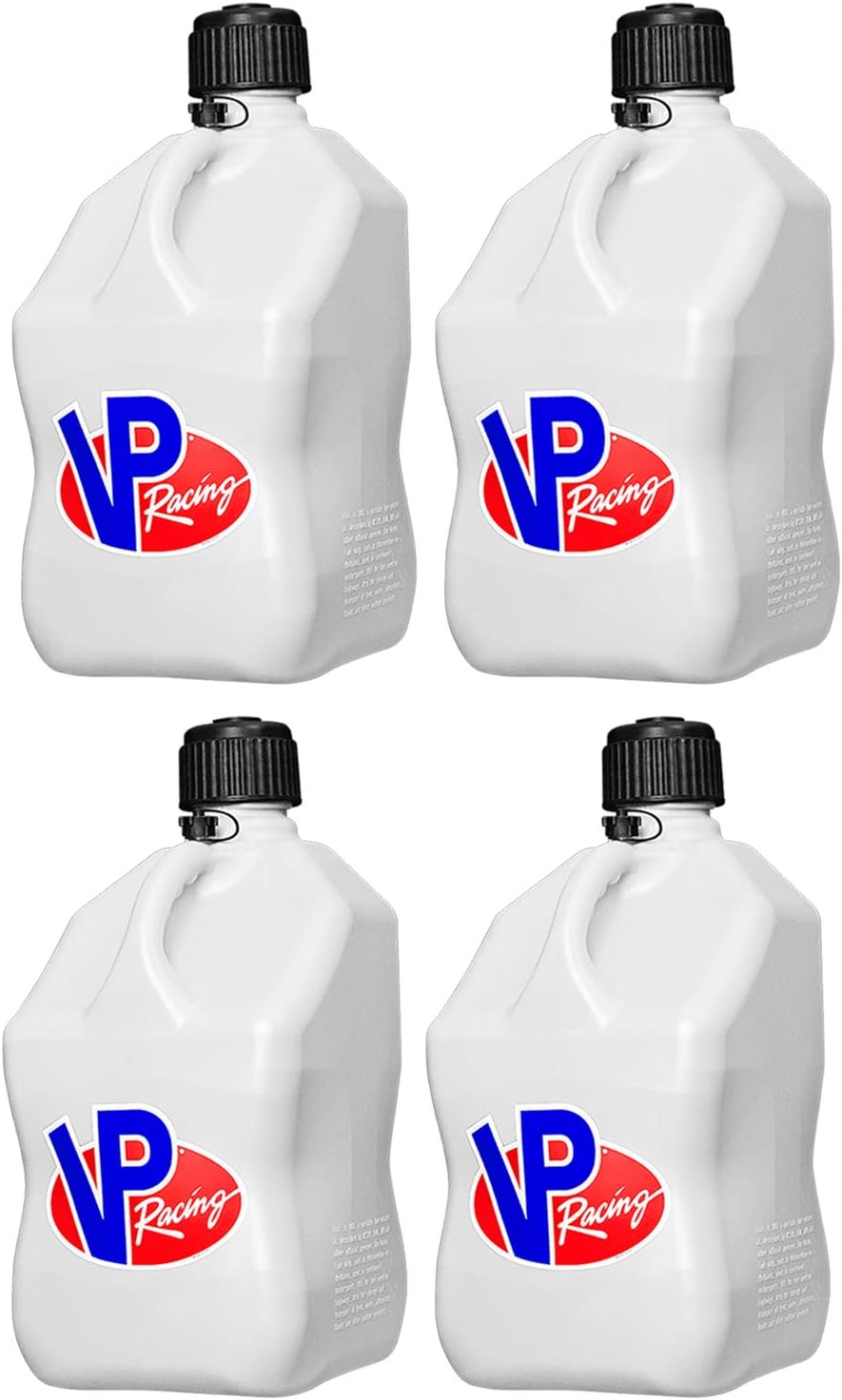 VP Racing Fuels 3524, White Square Motorsport Container - 5 Gallon (4 Pack)