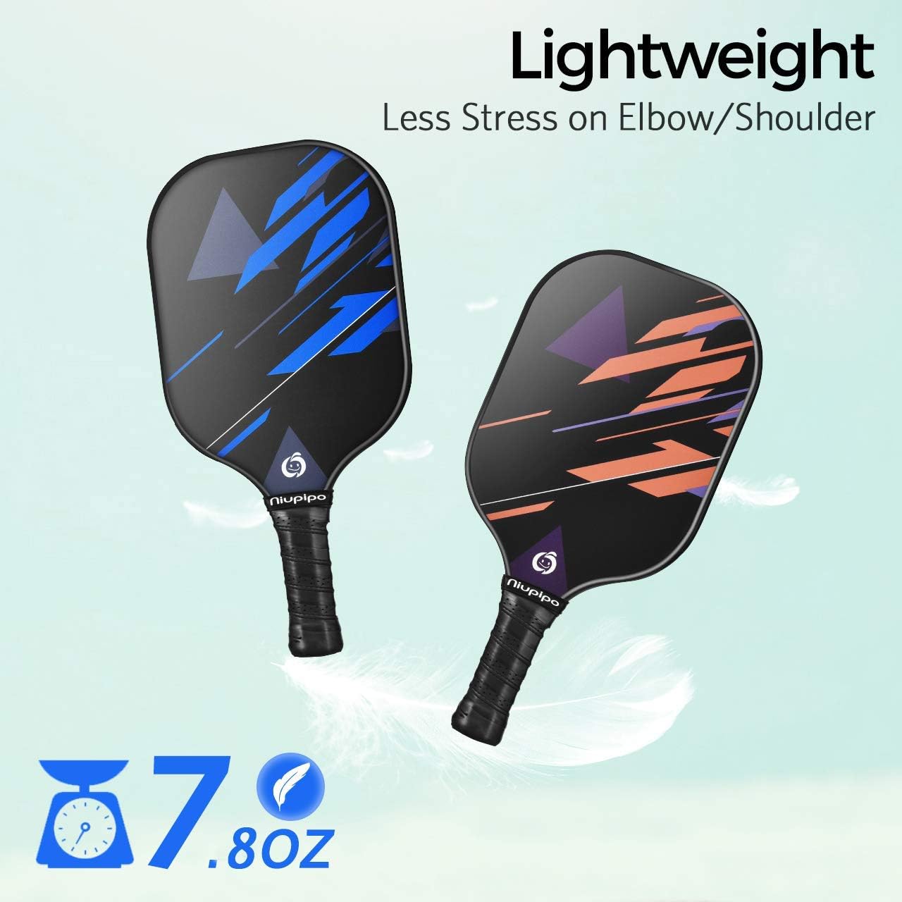 niupipo Pickleball Paddles Set of 2 or 4, USAPA Approved Fiberglass Pickleball Paddle Set with Balls and Bag, Polypropylene Honeycomb Core