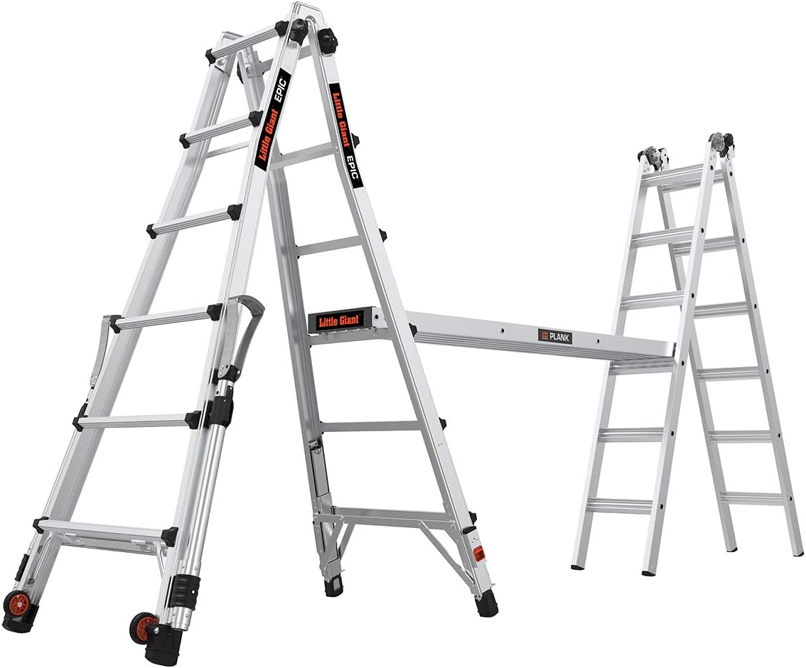 Little Giant Ladders, Epic, M26, 26 ft, Multi-Position Ladder, Aluminum, Type 1A, 300 lbs weight rating, (16826-818)