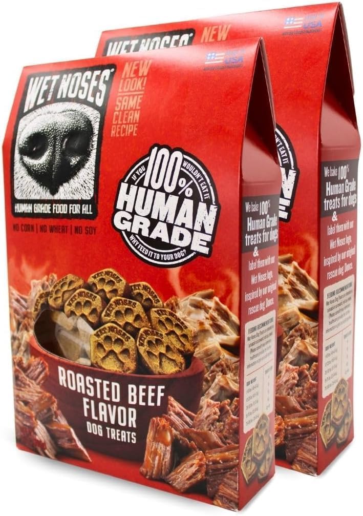 Wet Noses Organic Crunchy Dog Treats – All-Natural, Human-Grade, Non-GMO, Healthy Training & Delicious Snacks for Dogs