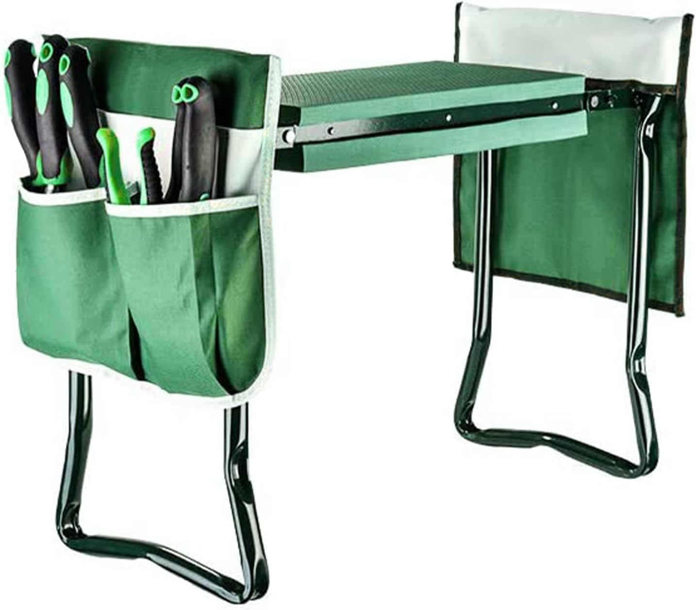 BESTHLS Garden Kneeler and Seat - Heavy Duty Folding Stool with Thick Pad, Tool Pouch, 330 lbs Capacity - Knee & Back Support, Perfect for Seniors, Women, Men