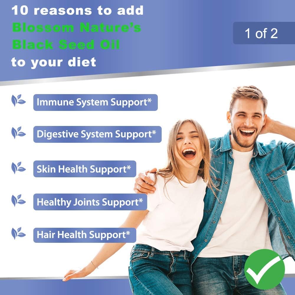 Black Seed Oil Capsules 1000mg - Premium Black Cumin Seed Oil Capsules - Black Seed Oil Liquid Pills - Virgin Cold Pressed Nigella Sativa Oil Pills