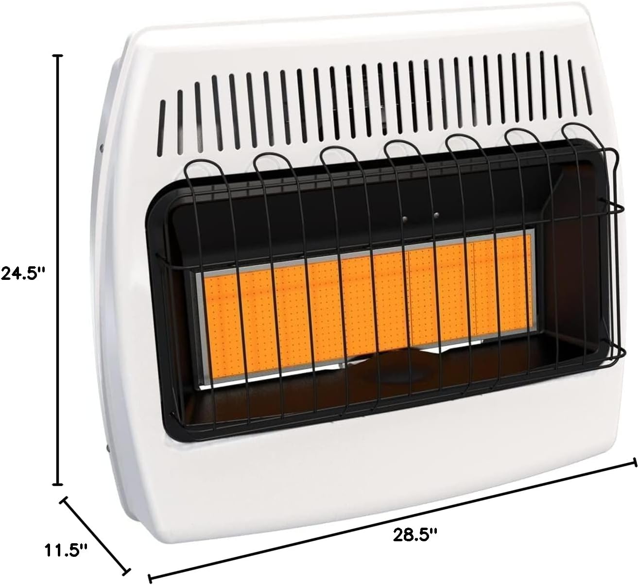30,000 BTU Natural Gas/Propane Wall Heater for Indoor Use - Dual Fuel, Vent-Free