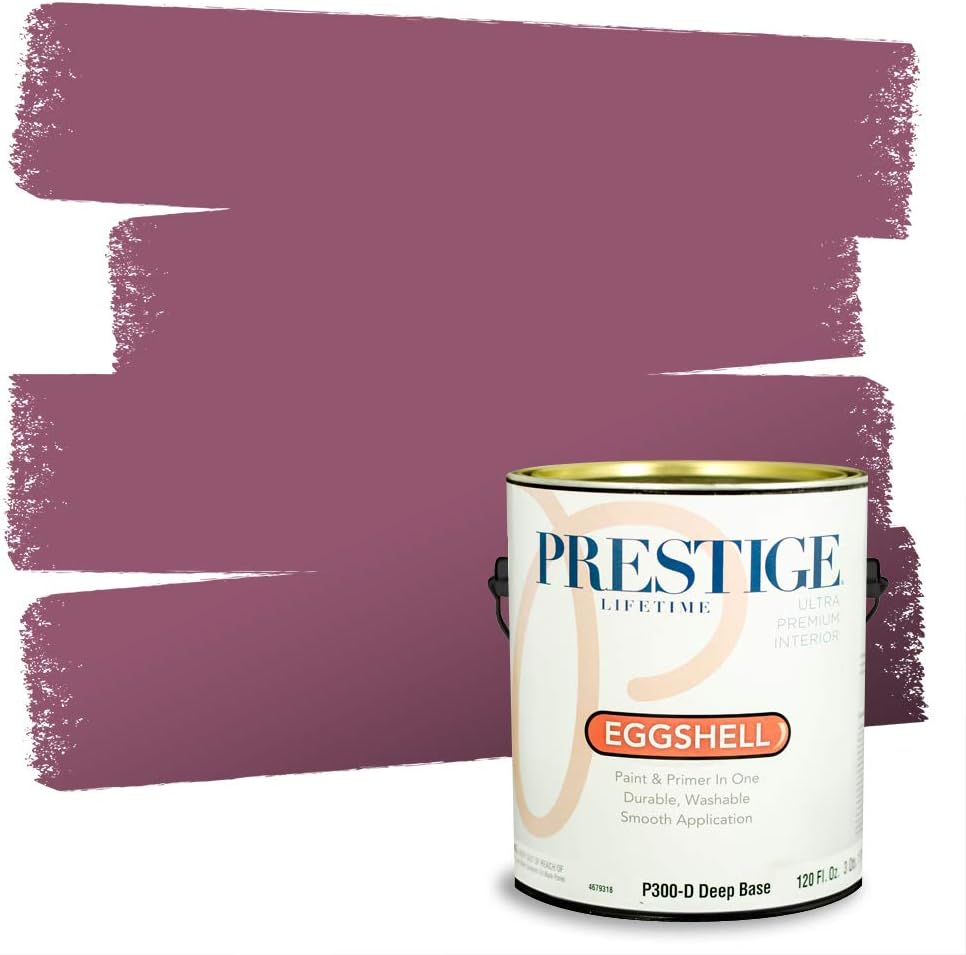 PRESTIGE Paints Exterior Paint and Primer In One, 1-Gallon, Satin, Comparable Match of Sherwin Williams* Grandeur Plum*