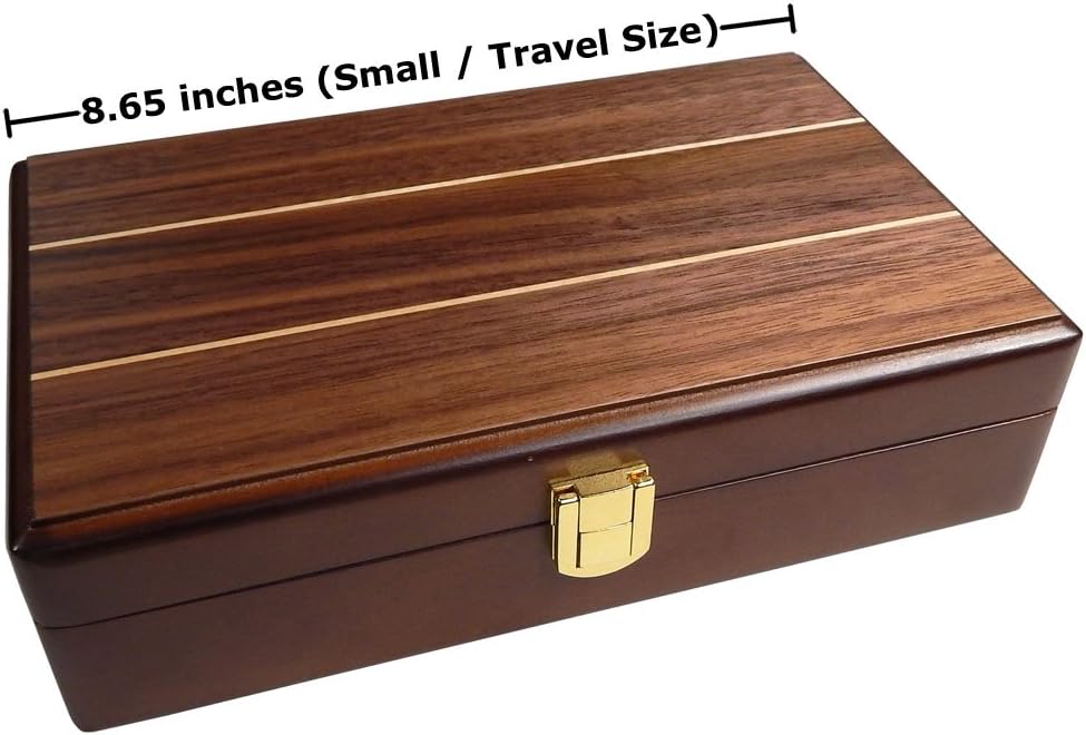 Best Chess Set Tracy Mini Travel Rummy Tile Board Game in Wood Case with Wooden Racks and Urea Tiles