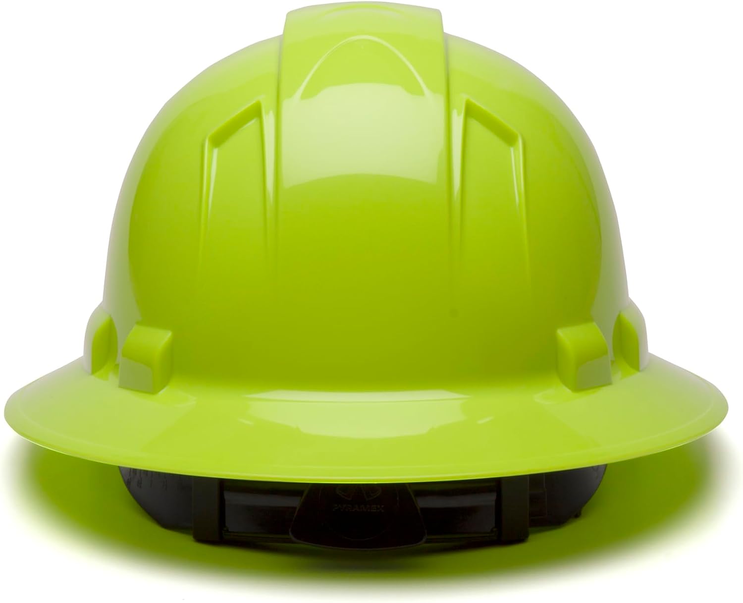 Pyramex Ridgeline Full Brim Hard Hat 4 Point Ratchet White | Full-brim sun & rain protection, HDPE shell, Ratchet suspension, Construction & utility, ANSI Z89.1 Type I Class C/G/E