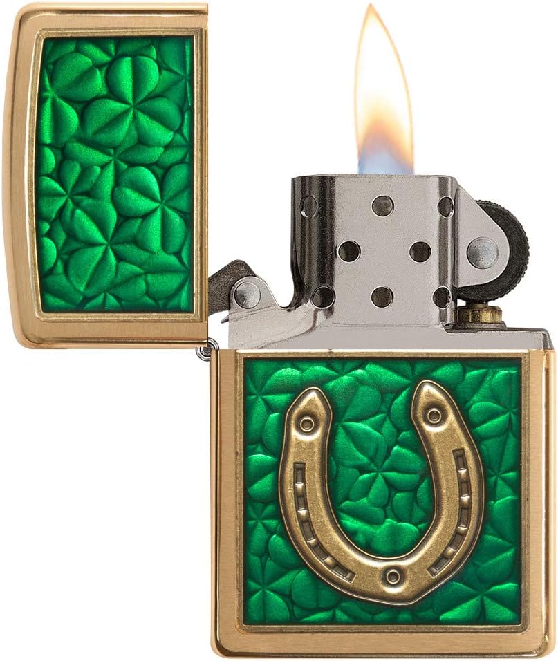 Zippo Clover Design Pocket Lighter, High Polish Chrome, One Size (ZO24699)