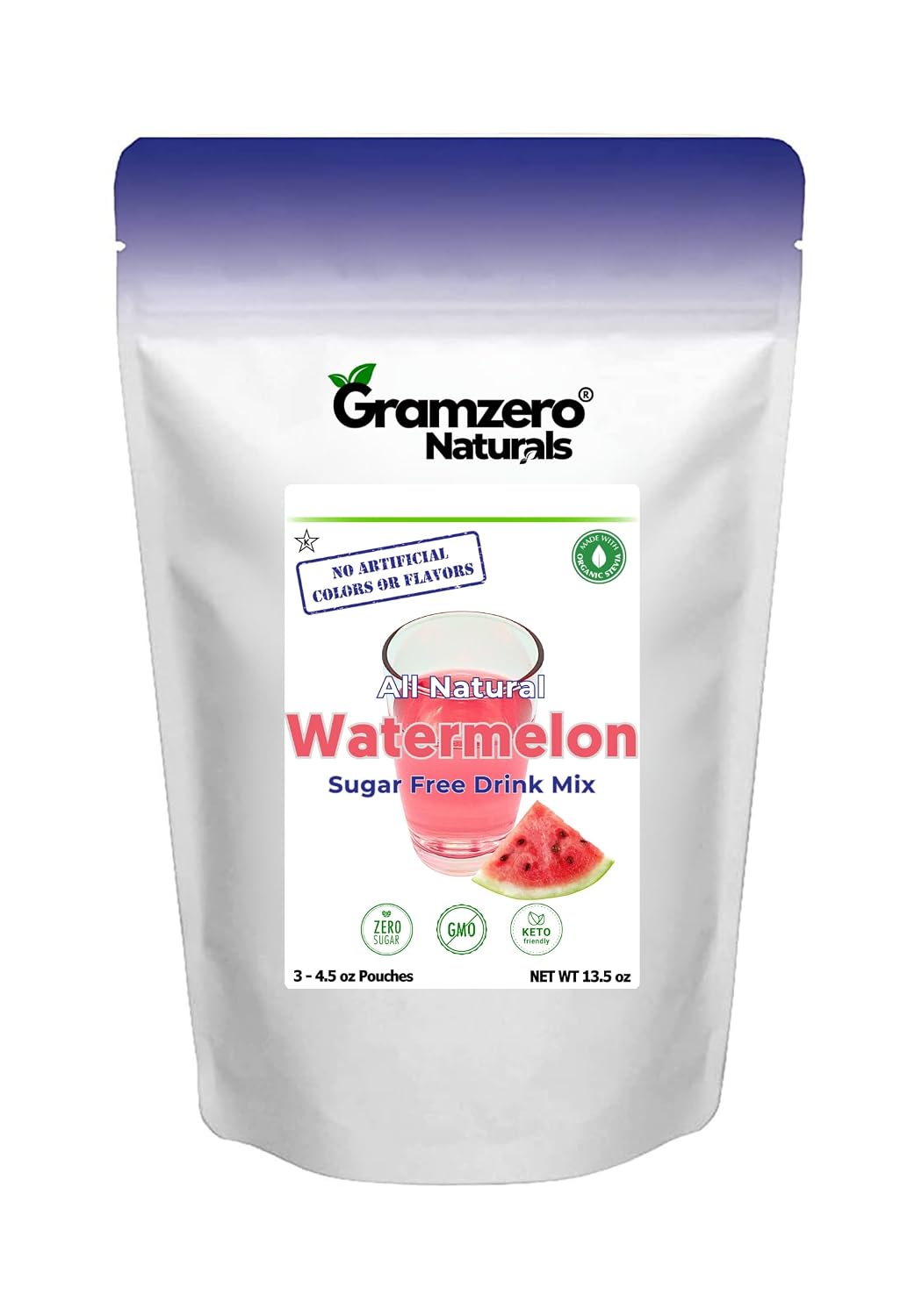 GramZero Raspberry Blush, Sugar Free Drink Mix, Pitcher Pack, Great For Nutrition Club Loaded Tea, Zero Calorie, Stevia Sweetened