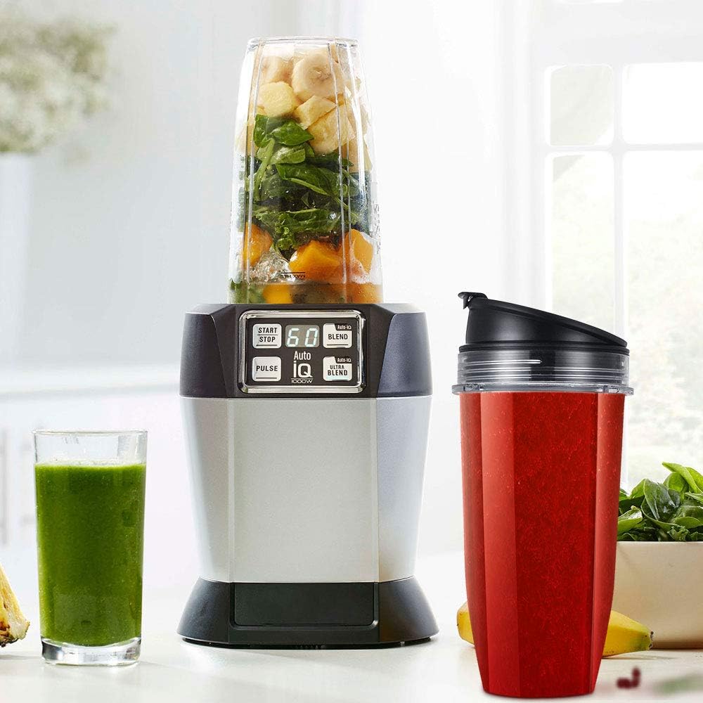 Blender Cups Fit for Ninja, Replacement Parts 16OZ Cups with Lids