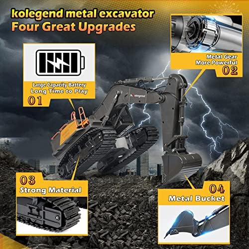 kolegend Remote Control Excavator Toy 1/14 Scale RC Excavator