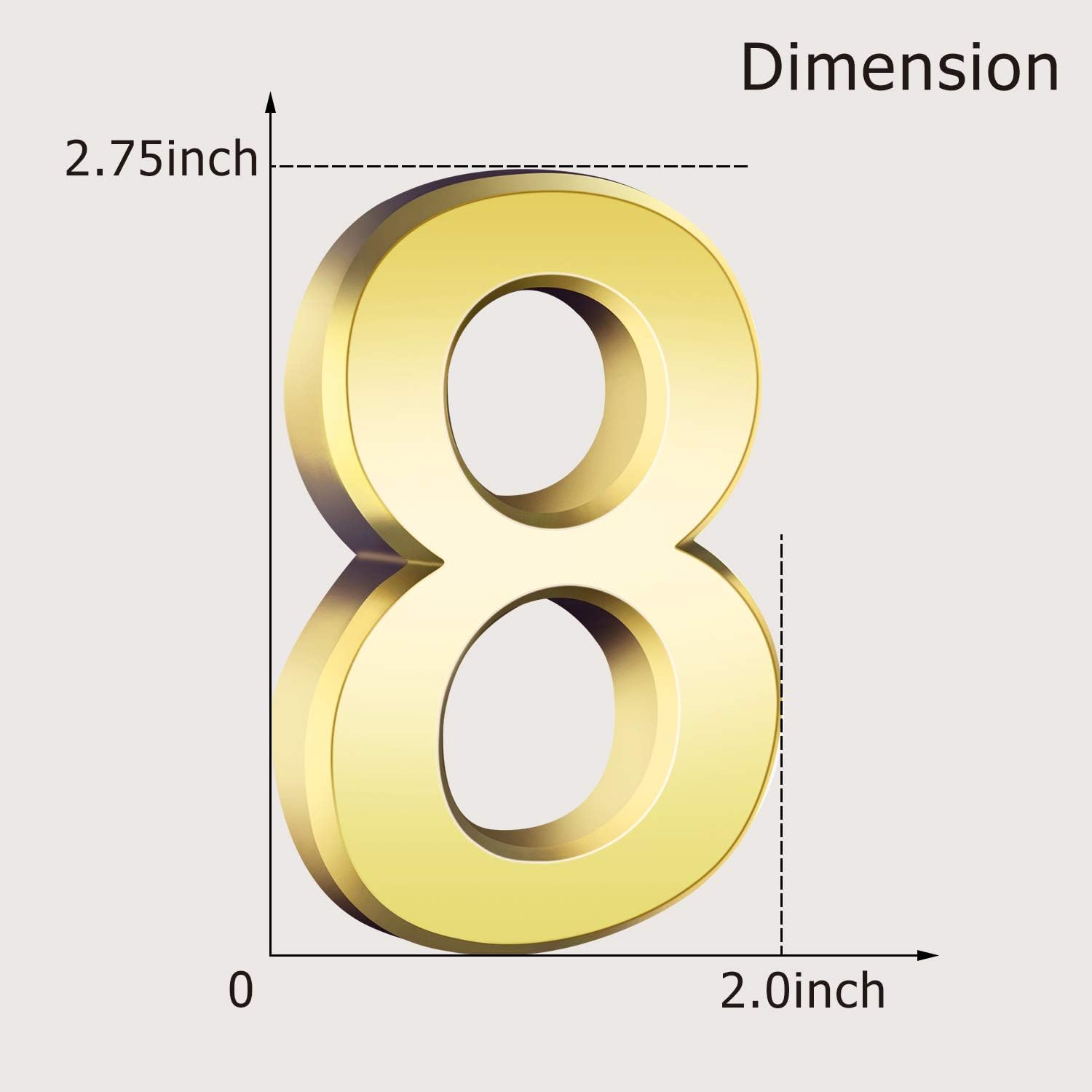 20 Pieces House Numbers Mailbox Numbers 0-9, 3D Door Address Numbers Self Adhesive Mailbox Numbers Sticker or House, Apartment, Office, Hotel Room