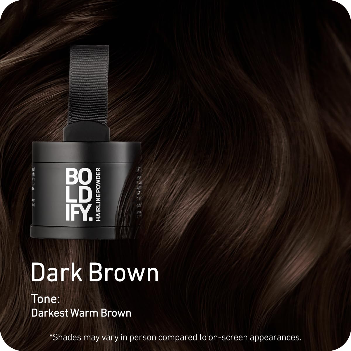 Boldify Hairline Powder, Root Touch Up Hair Color Dark Brown 4g