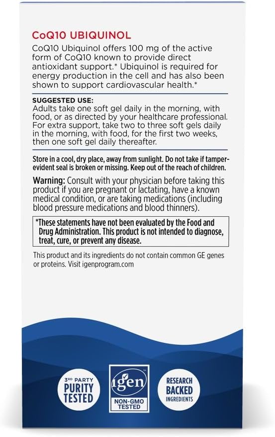 Nordic Naturals CoQ10 Ubiquinol, 100 mg, Heart & Brain Health - 60 Count | Supports heart health