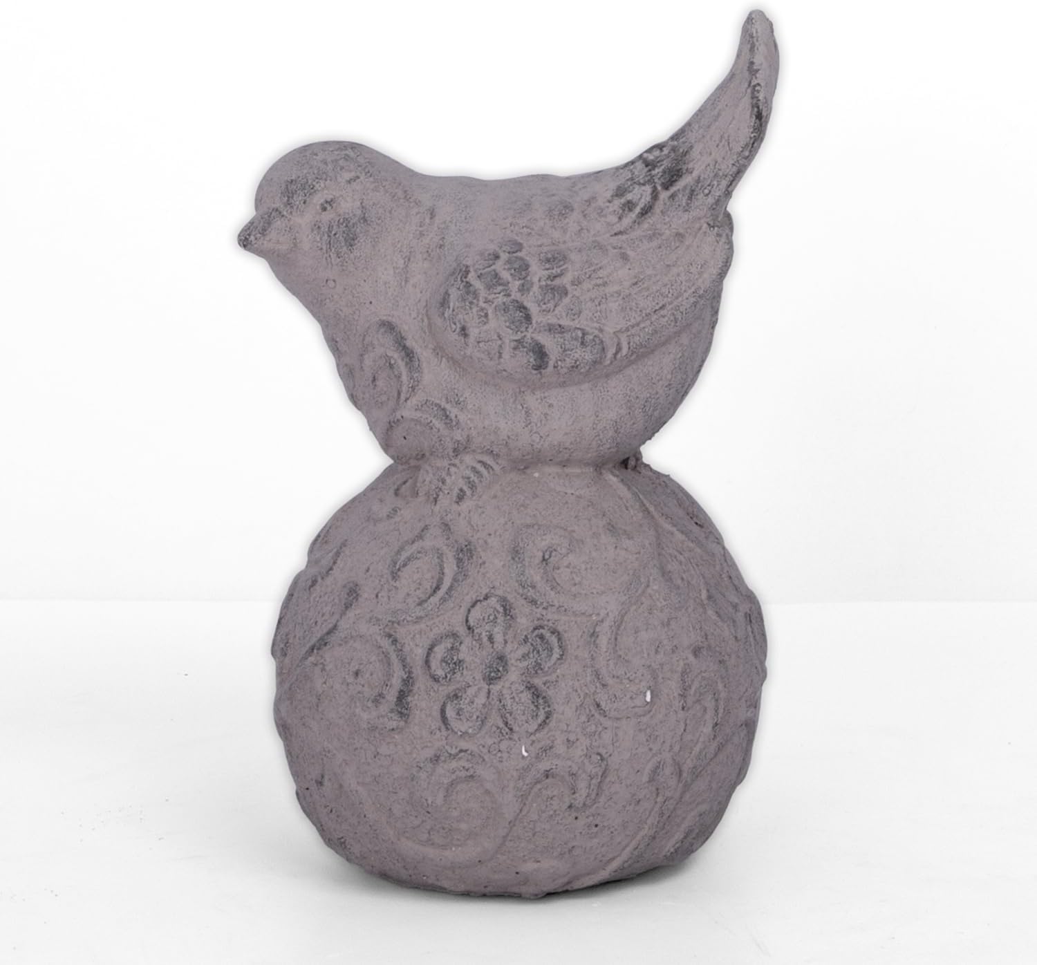 Small Cement Bird Statue, Gray Concrete Finish (8.25 X 5.25 X 6.25 In.) | Decorative Cement Bird Figurine With A Gray Concrete Finish, Ideal For Tables, Patios, Lawns, Yards, And Home Décor.