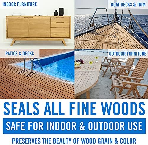 Teak Cleaner and Brightener for Wood, Teak Oil or Sealer for Boats, Indoor