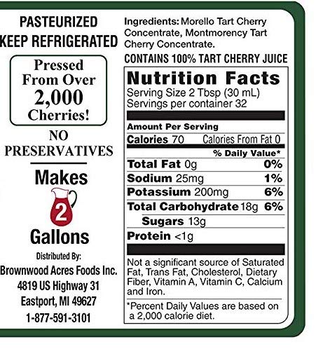 Red Tart Cherry Juice Concentrate by FruitFast - (32 FL OZ) Unsweetened, 68 Brix Pure Concentrated Juice - 100% Dark Cherry Extract - No Additives or Fillers!
