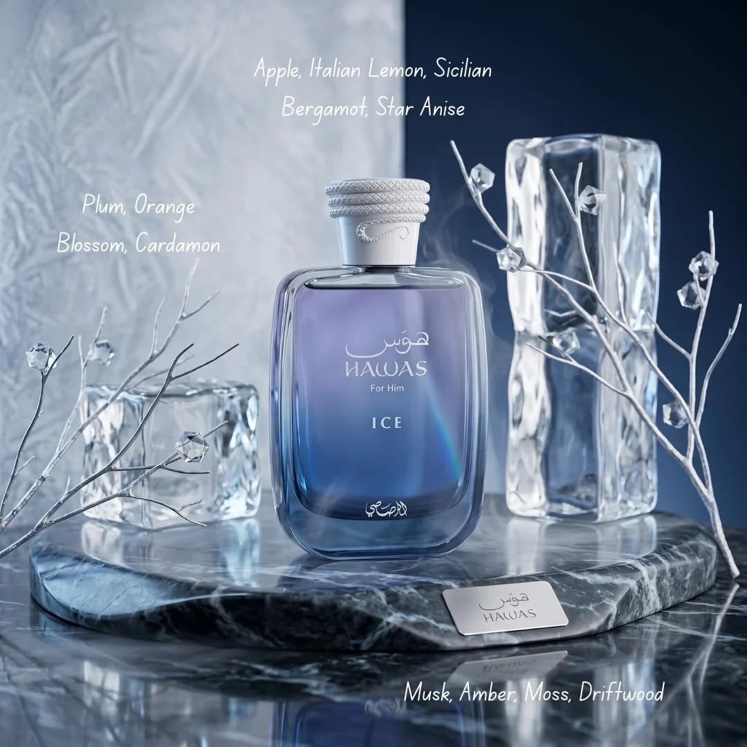 Rasasi Hawas For Men Eau De Parfum Spray 100ML (3.4 Oz) - Long Lasting Arabian Perfume, Premium Perfume Men, Ideal for Special Occasions & Daily Elegance, A Bold and Captivating Fragrance