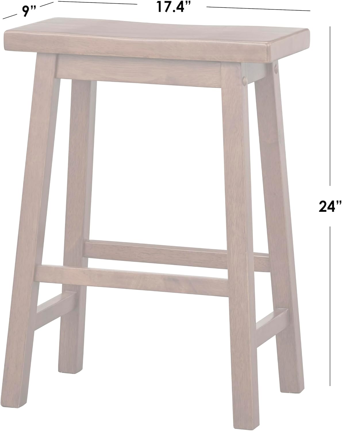 SilkWood Studio Arizona 24 inch Solid Wood Saddle Stool, Red