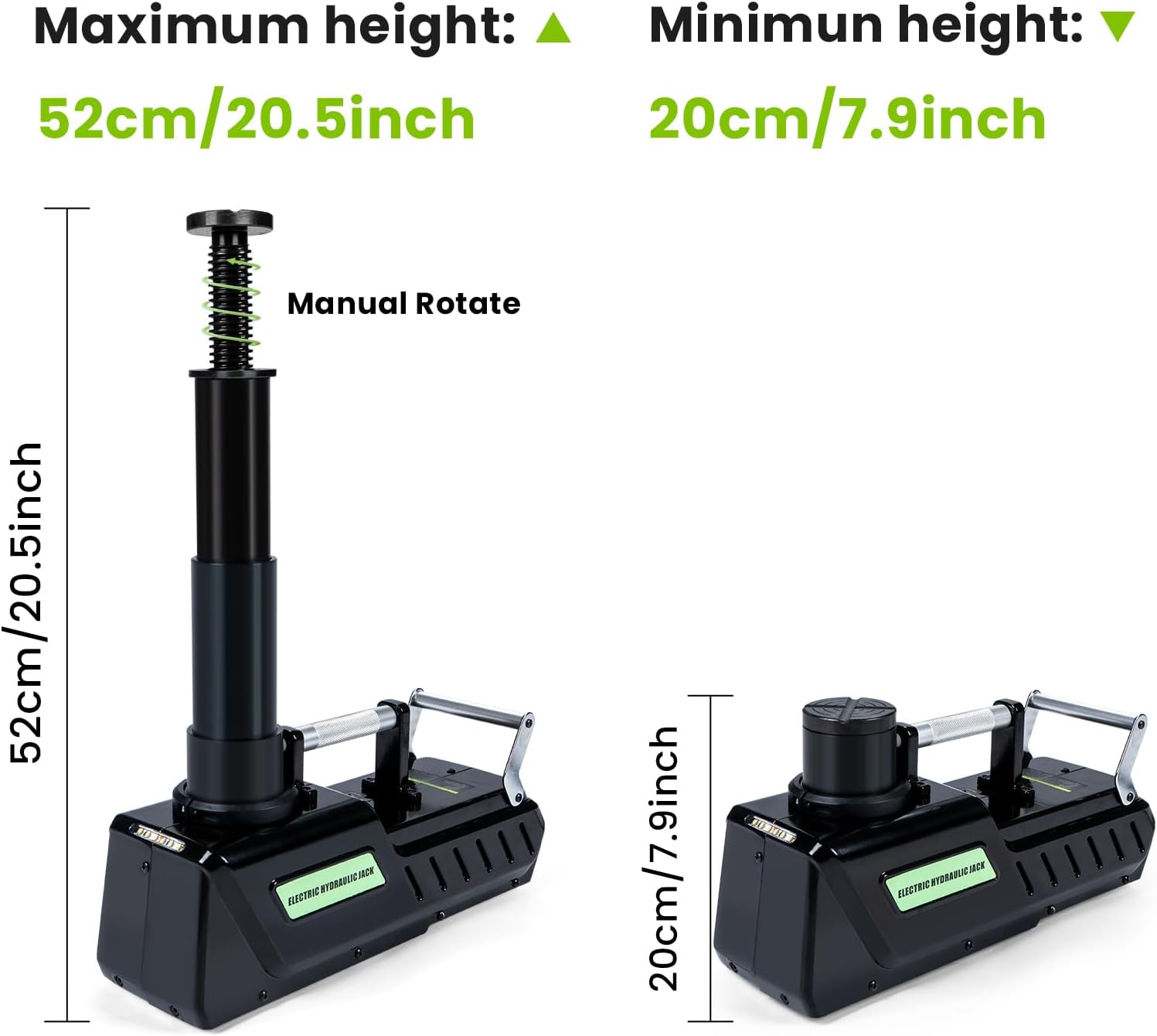 15 Ton Electric Hydraulic Car Jack,12V DC Electric Floor Jack with LED