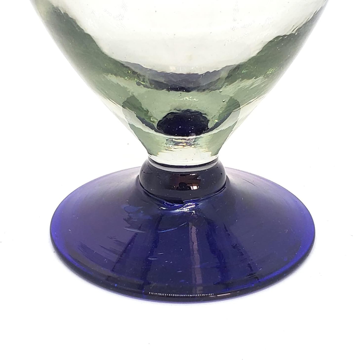 Cobalt Blue Rim 13 oz Wine Glasses (set of 6), Recycled Glass, Lead-free, Toxin-Free (13oz Wine)