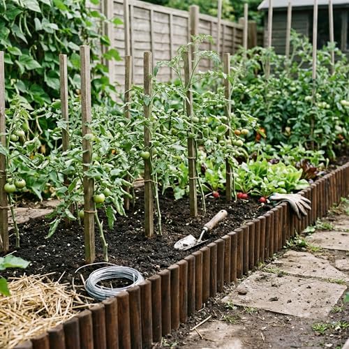 WORTH Wooden Edging for Landscaping, Flexible Garden Lawn Border 8" x 42"