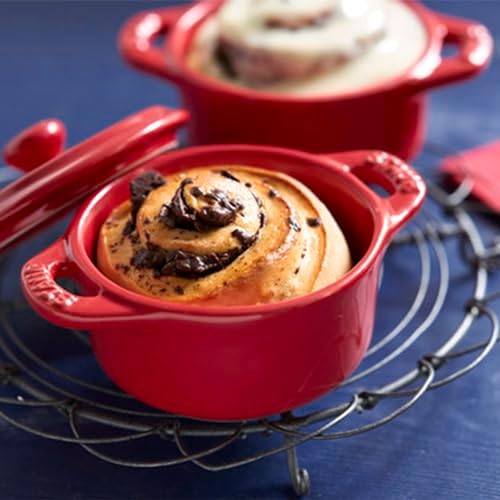 STAUB Ceramic Dutch Oven 3-piece Mini Round Cocotte, Dark Blue