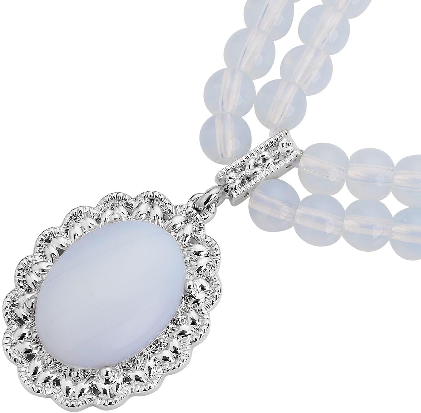 Gemstones Mix Silvertone Beaded Necklace for Women Jewelry Size 18-20" Birthday Gifts