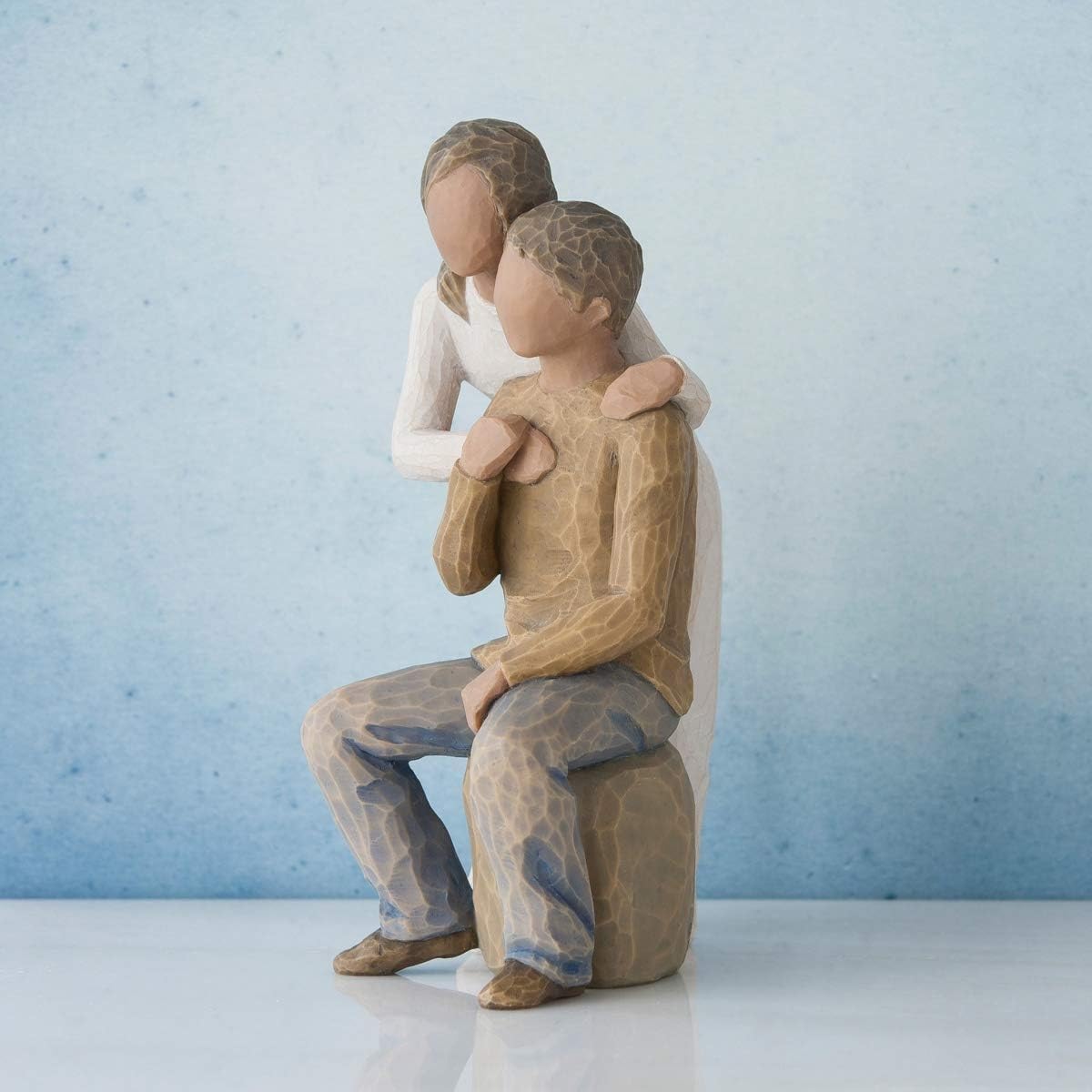 Willow Tree You and Me (Darker Skin), Sculpted Hand-Painted Figure | Cast from a Susan Lordi Original Carving, Expression of Love and Caring, Display on Shelf, Table or Mantel, Fitted Gift Box