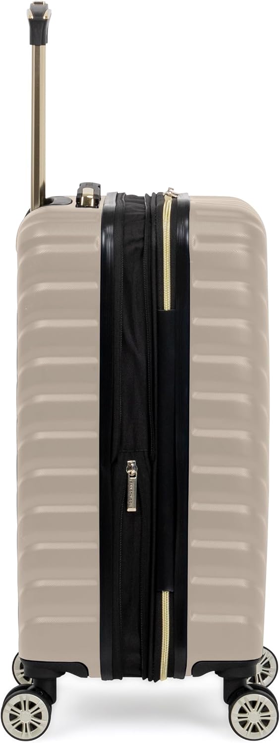Kenneth Cole REACTION Madison Square Lightweight Hardside Chevron Expandable Spinner Luggage, Black, (28-Inch Checked)
