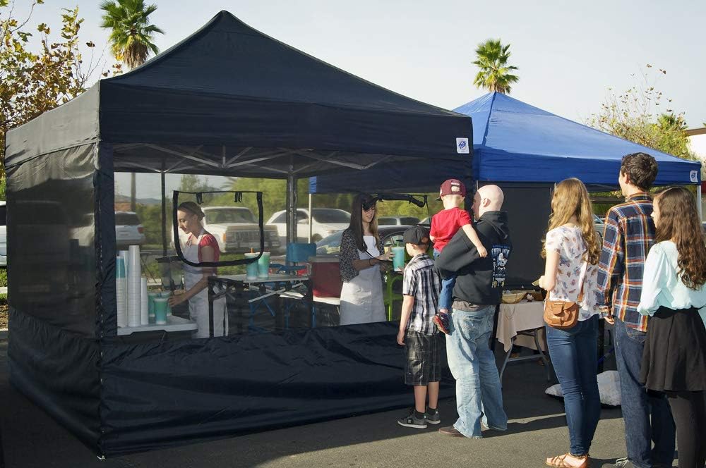 E-Z UP Food Booth Sidewall Kit, Set of 4, Fits 10' x 10' Straight Leg Canopy (Canopy/Shelter NOT Included), Includes 2 Roll-Up Serving Windows