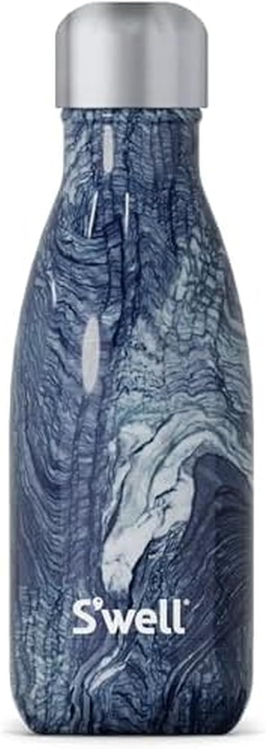 S'well Stainless Steel Water Bottle, 17oz, Blue Suede, Triple-Layered Vacuum Insulated Containers Keeps Drinks Cold for 36 Hours and Hot for 18, BPA Free, Perfect for On the Go