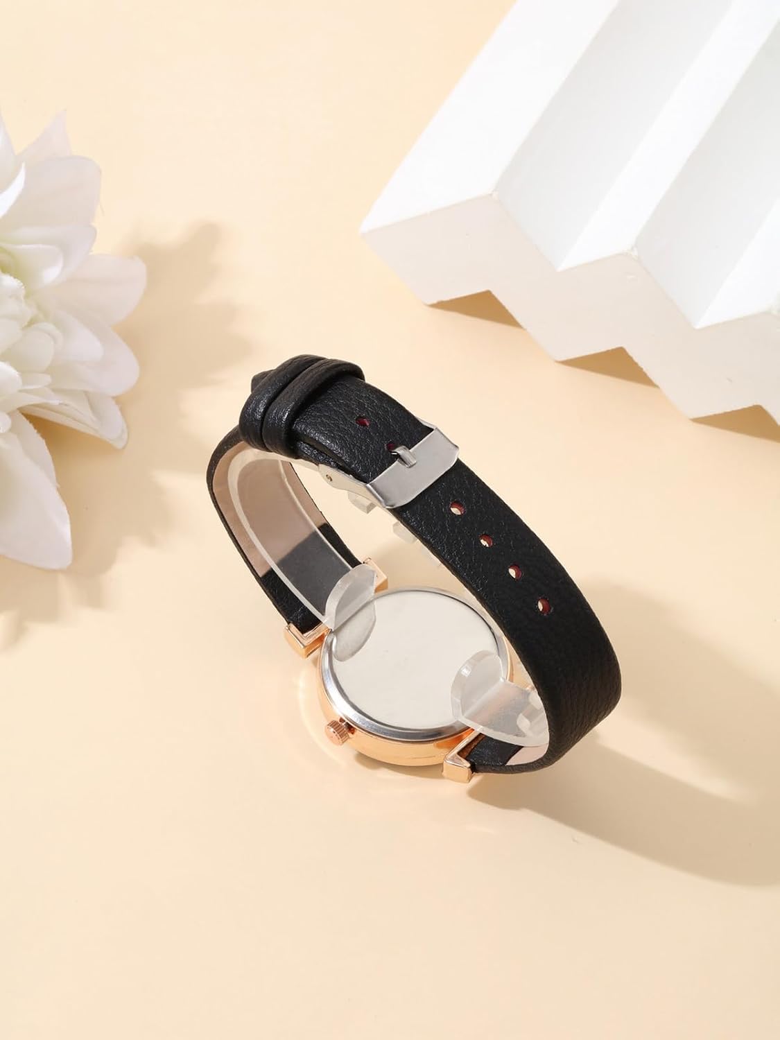 Top Plaza Ladies Classic Leather Analog Quartz Watch | Women Easy Read Arabic Numerals Watches Casual Dress Wrist Watch,Rose Gold Case