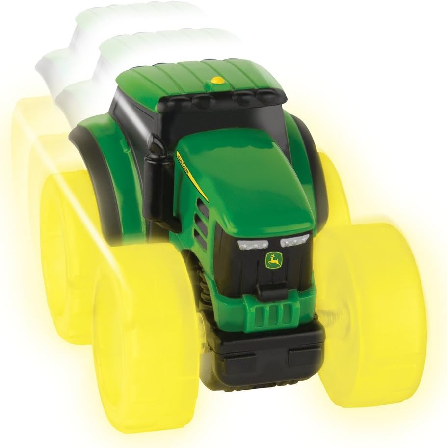 TOMY Monster Treads Lightning Wheels - Includes 1 John Deere Miniature Monster Truck Toy - Gator or Tractor Toy (Vehicle May Vary) - John Deere Toys