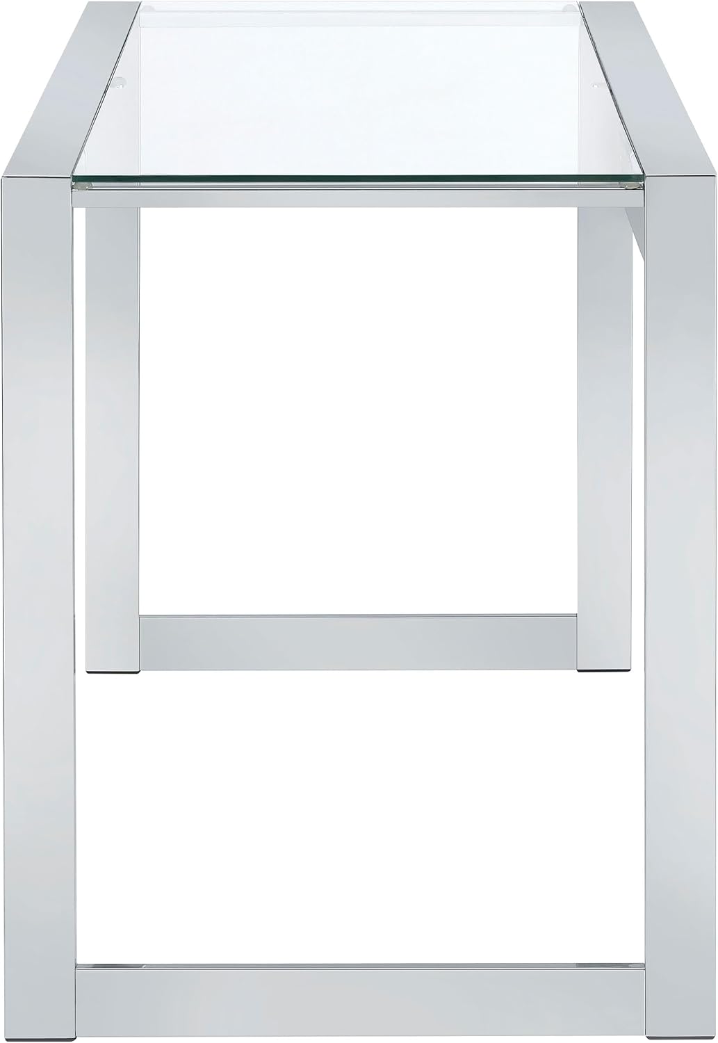 Coaster Home Furnishings – Hartford – Metal & Glass – 47-Inch Rectangular Glass Top Writing Desk with Contemporary Style and Plastic Glides