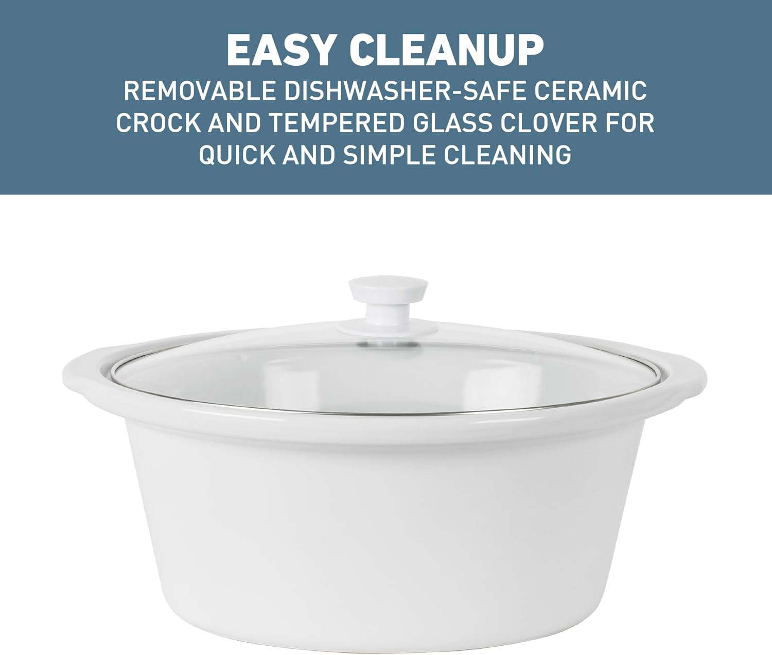 West Bend Slow Cooker 6-Quart Manual Crockery Style with Dishwasher Safe Oval Ceramic Crockpot and Glass Lid Two Temperature Settings Plus Keep Warm, 330-Watts, Black