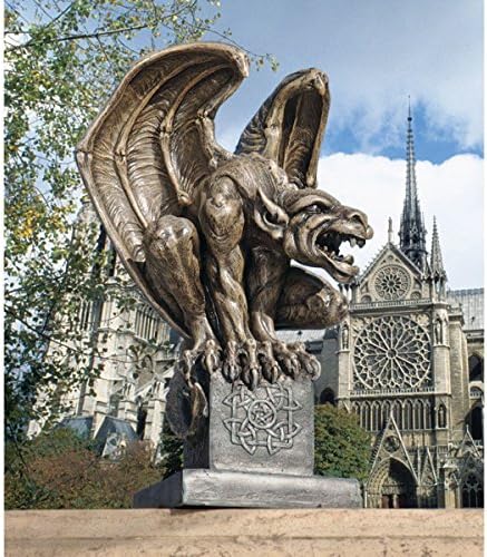 Design Toscano Abbadon Gothic Gargoyle Indoor/Outdoor Garden Statue on Celtic Base, 12 Inches Tall, Cast Stone Resin, Two Tone Stone Finish