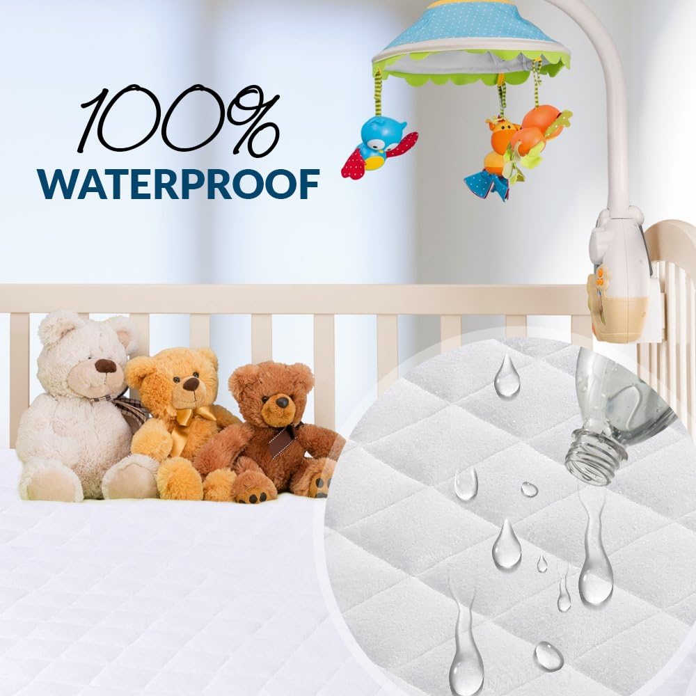 PlushDeluxe Bamboo Waterproof Mattress Protector, Queen Size, Ultra Soft