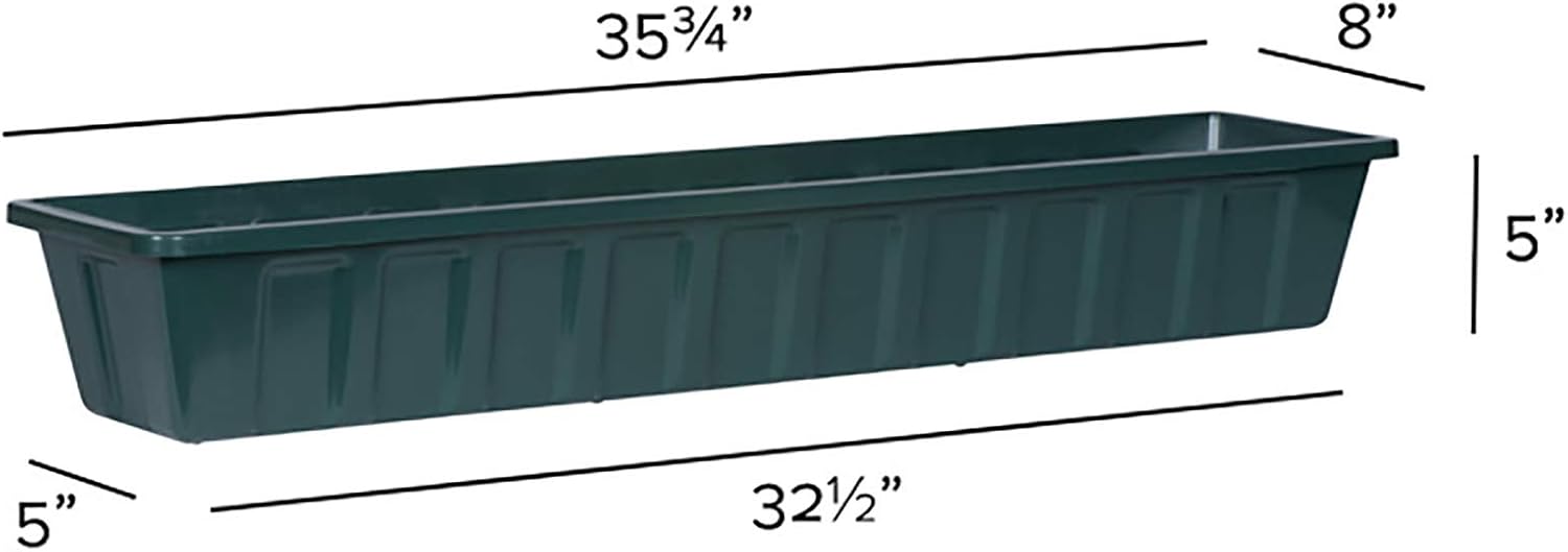 Root & Vessel Poly-Pro Plastic Flower Box Planter, White, 30-Inch