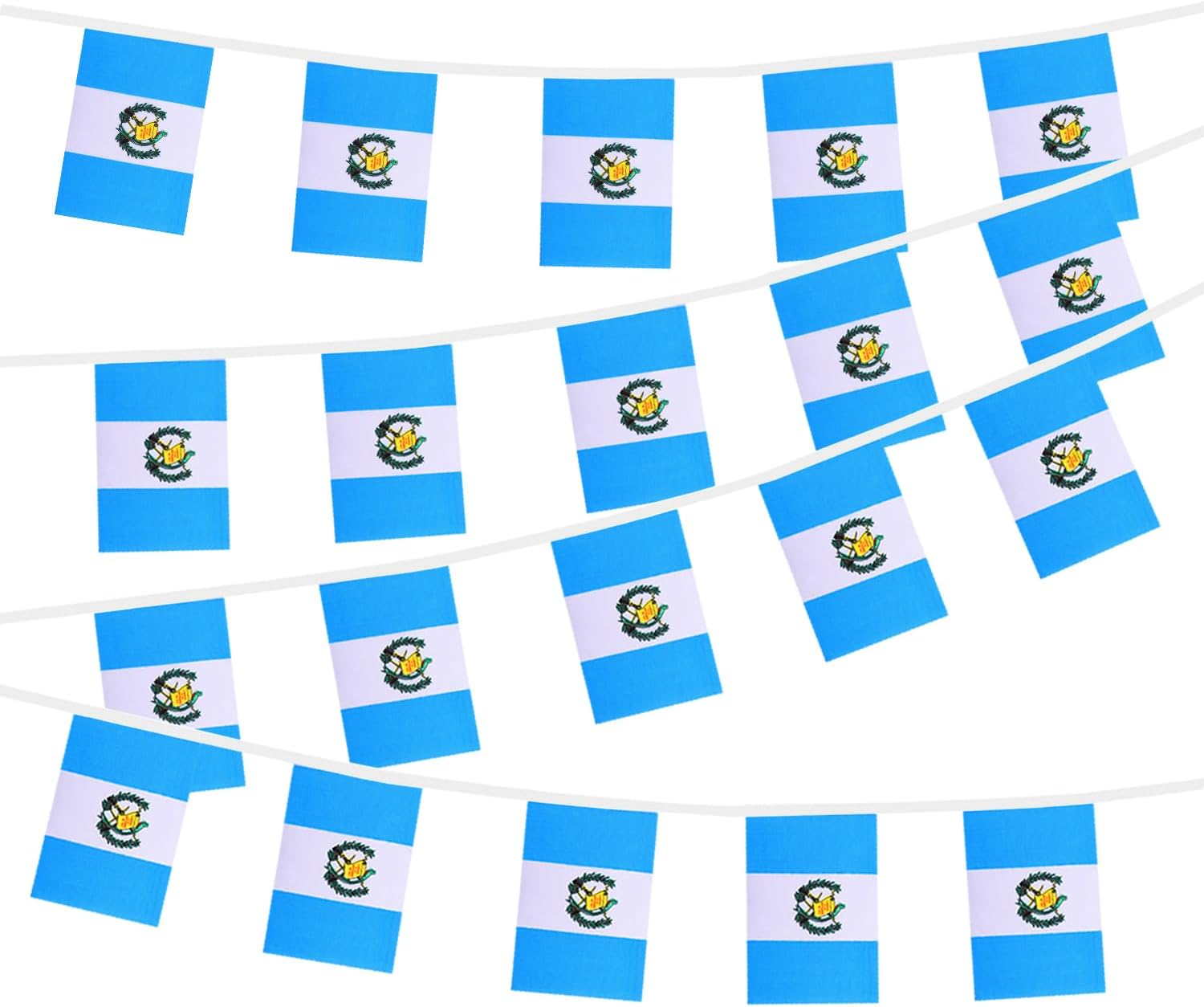 Nicaragua String Flags Banner Mini Small Nicaraguans Flag Bunting Patriotic Hanging Decor,National Holiday, Sports Game, Fiesta & Themed Party,18 Feet 20 Flags