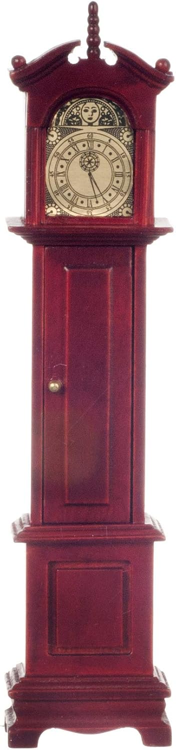 Dollhouse Miniature Grandfather Clock Mahogony