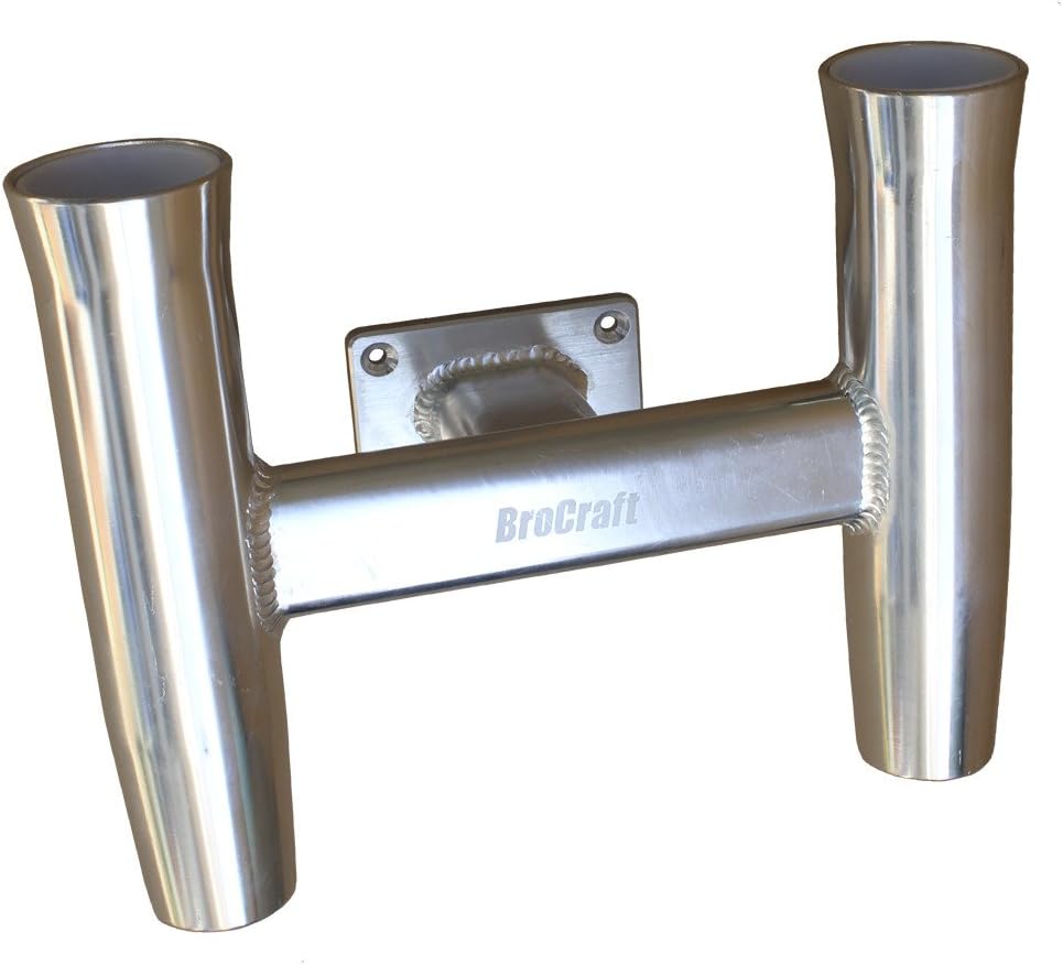 Brocraft Aluminum 2 Rod Holder/Transom Mounted/Wall Mount Rod Holder -90 Degree