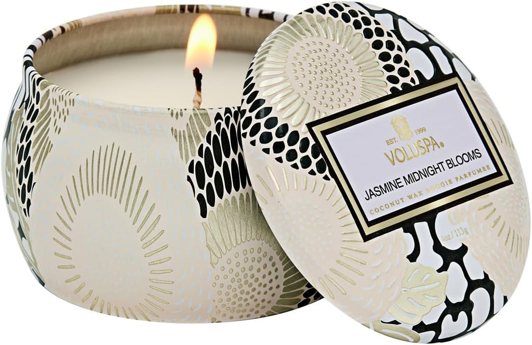 Voluspa Baltic Amber Candle | Mini Tin | 4 Oz. | 25 Hour Burn Time | Coconut Wax for a Cleaner Burn