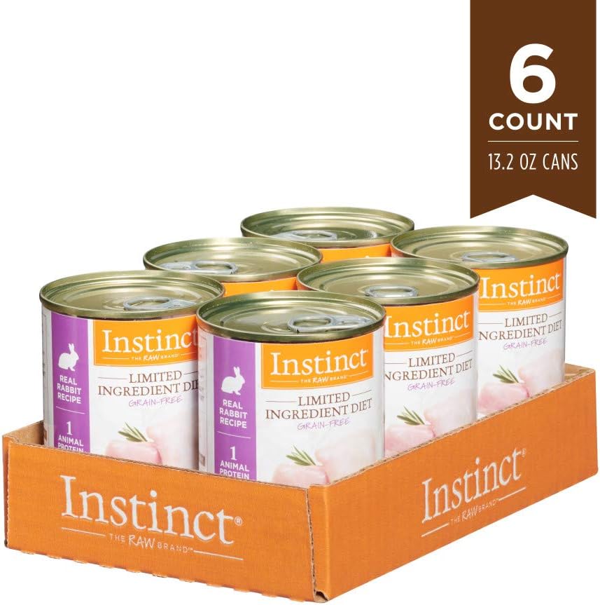 Instinct Limited Ingredient Diet, Wet Canned Dog Food, Grain Free - Real Turkey, 13.2 oz. Cans (Pack of 6) | Single animal protein and vegetable recipe, delicious loaf texture, real turkey entree, gentle on sensitive stomachs