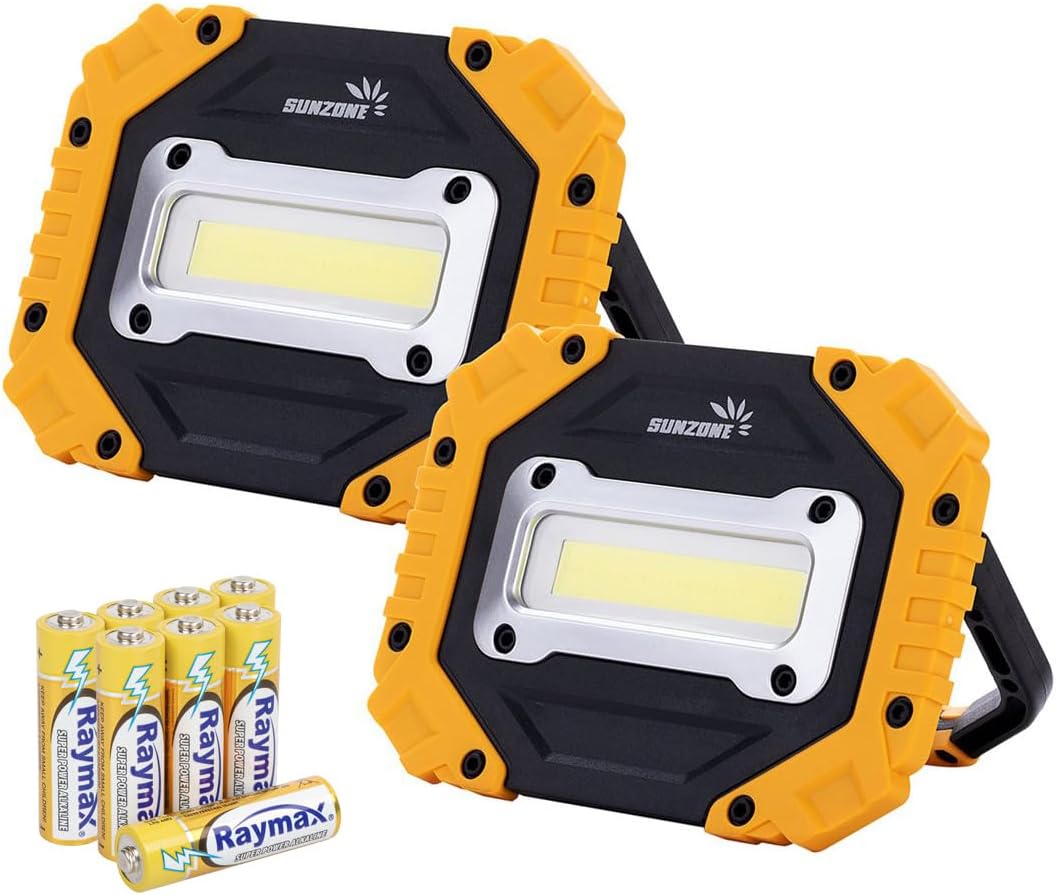 Sunzone LED Work Light, Rechargeable Work Lights with Magnetic Base, 2 Pack