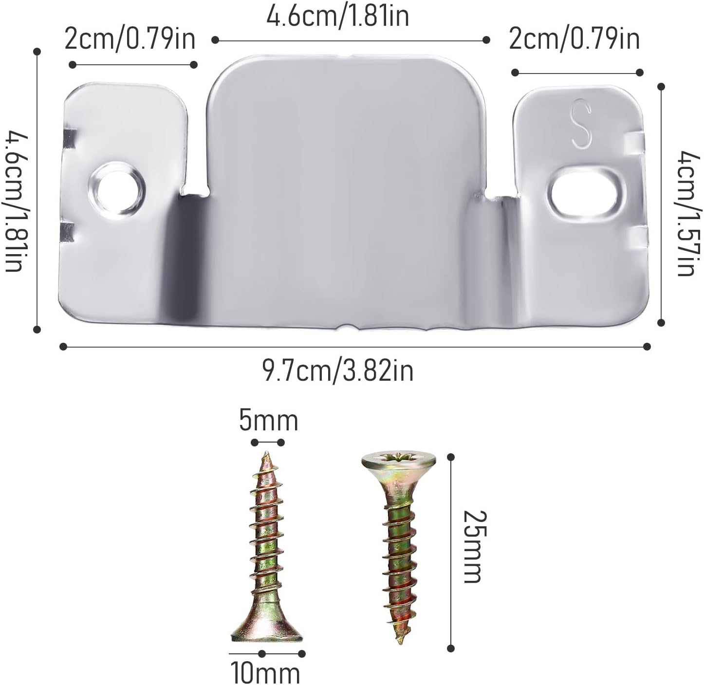 Mudder 4 Pieces Sectional Couch Connectors Metal Couch Clips Sectional Sofa Connector Interlocking Furniture Connector Bracket with Hardware