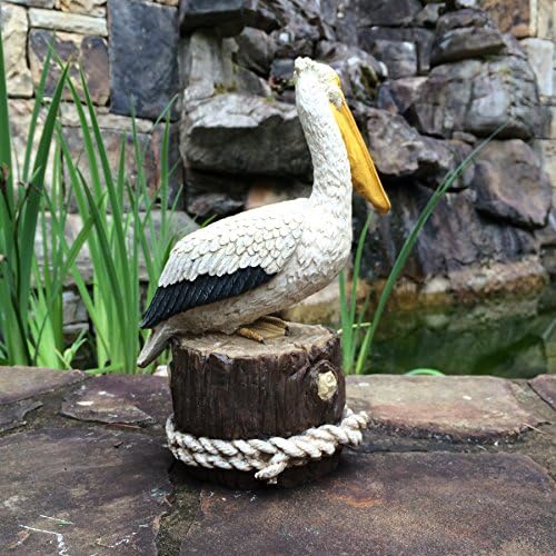 Homestyles - Life's A Beach - Summer Pelican Sitting on a Pillar Nautical, Coastal, Pool, Patio, Home & Garden Figurine Statue 13"H