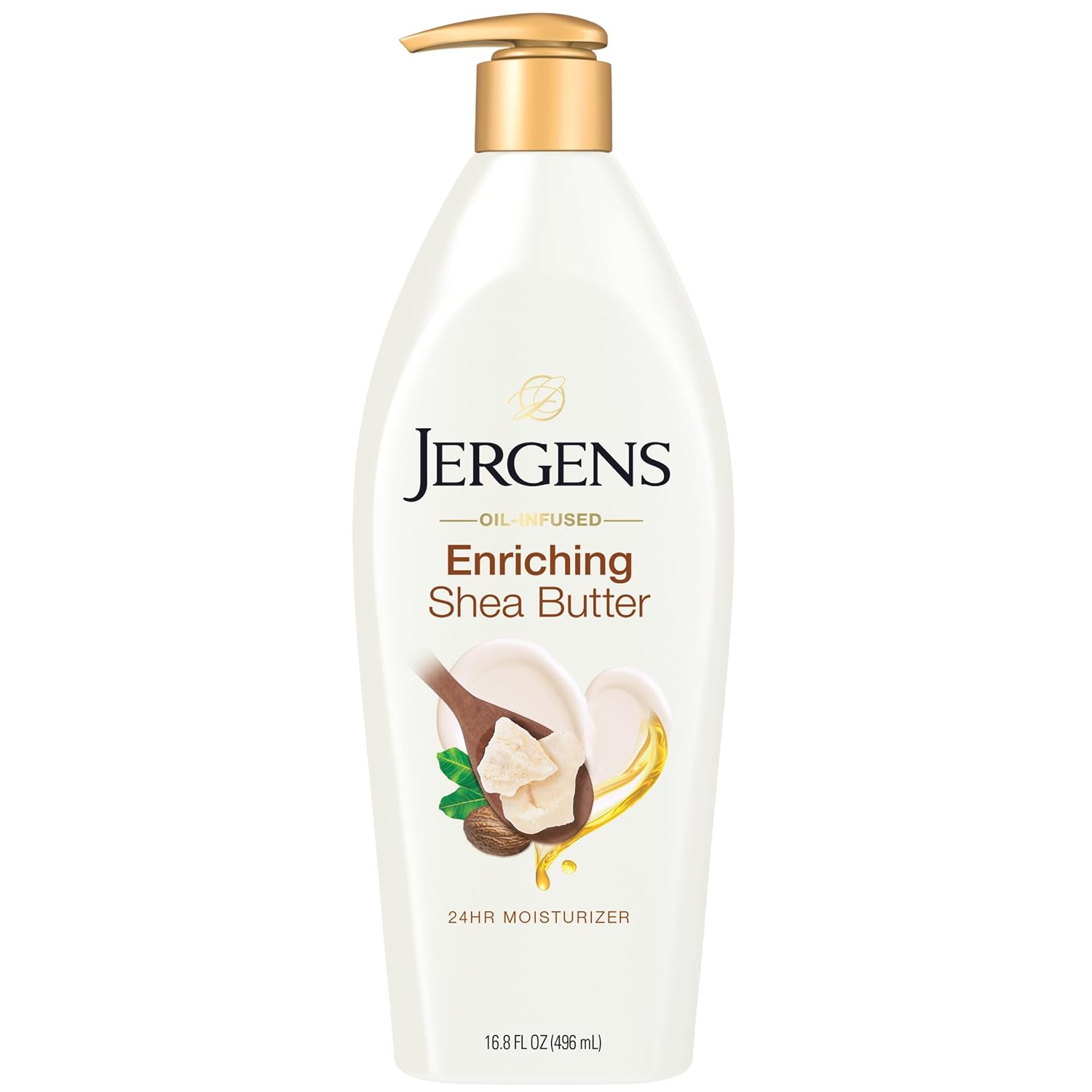 Jergens Shea Butter Body Lotion, Deep Moisturizer for Dry Skin, 16.8 fl oz | Enriching Hand and Body Lotion, Vitamin E, Extremely Dry Skin Relief, 2.5X More Radiant Skin, Deep Conditioning
