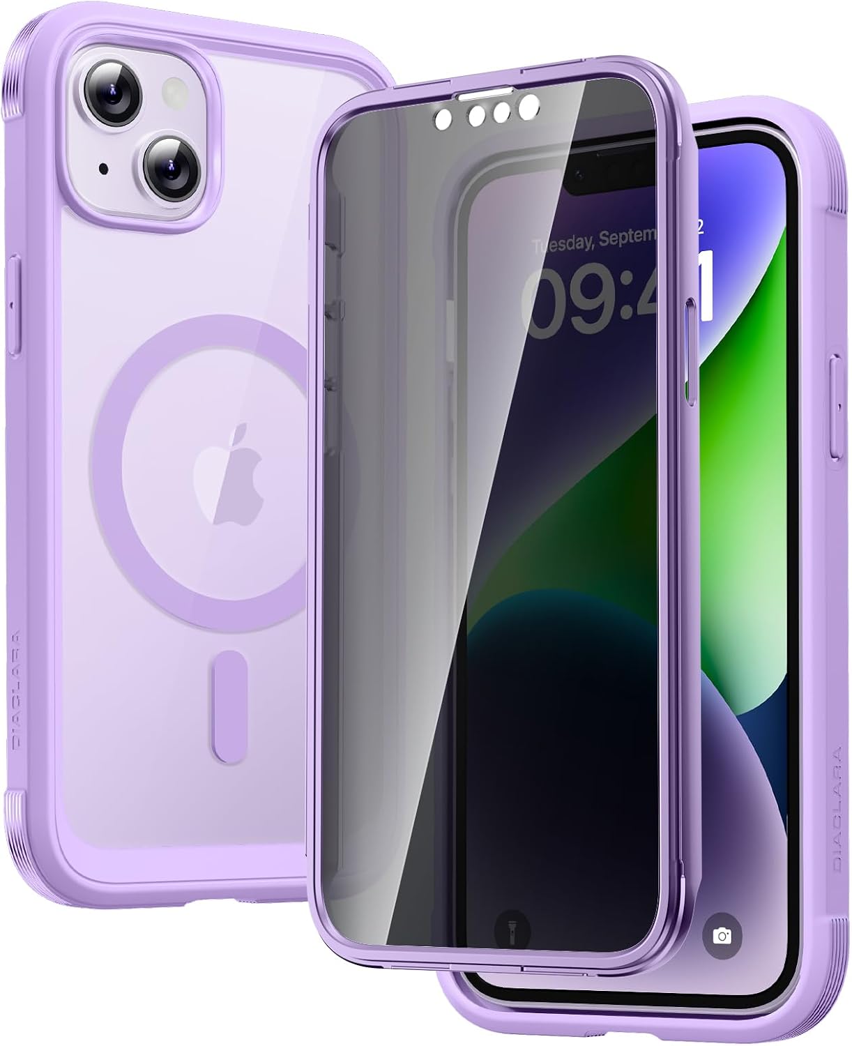 Diaclara Designed for iPhone 12 Mini Case, Full Body Rugged with Built-in Touch Sensitive Anti-Scratch Screen Protector