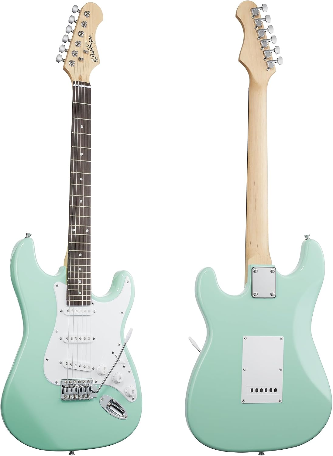 Ashthorpe 39-Inch Electric Guitar (Blue-Black), Full-Size Guitar Kit with Padded Gig Bag, Tremolo Bar, Strap, Strings, Cable, Cloth, Picks