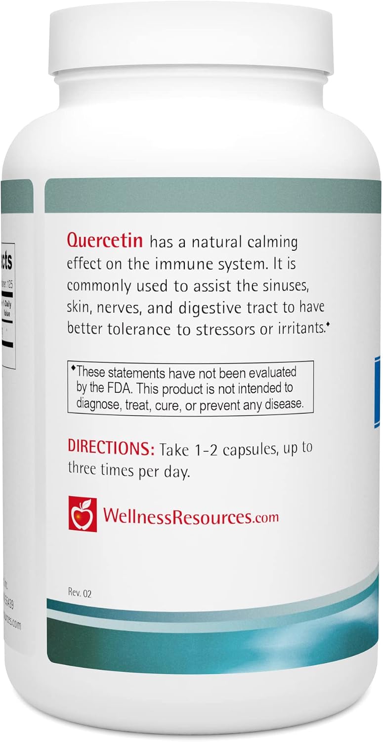Wellness Resources Quercetin - Immune, Sinus and Allergy Support 1000mg per Serving - (100 caps/50 Servings) Vegan, Non-GMO